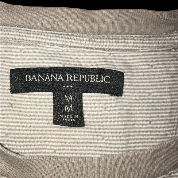 BANANA REPUBLIC GREY STRIPED T-SHIRT - Picture 3 of 3